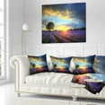 thumbnail image 2 of Designart Colorful Sky over Vibrant Lavender Field - Floral Throw Pillow - 16x16, 2 of 4