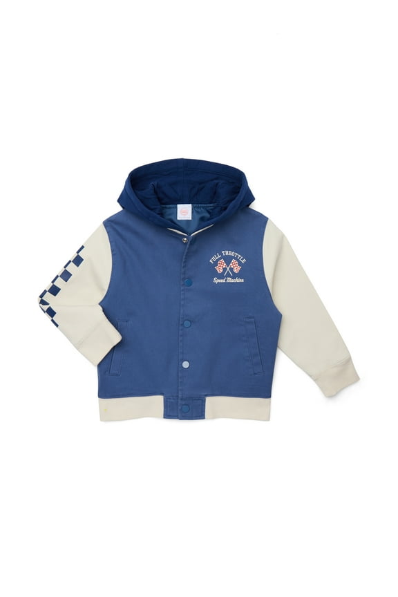 Little Boy Long Sleeve Bomber Jacket, Sizes 4-10