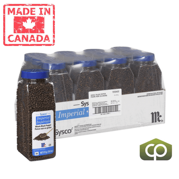 McCormick Imperial Spice Whole Black Pepper 575g (1.27 lbs) (12/Case)