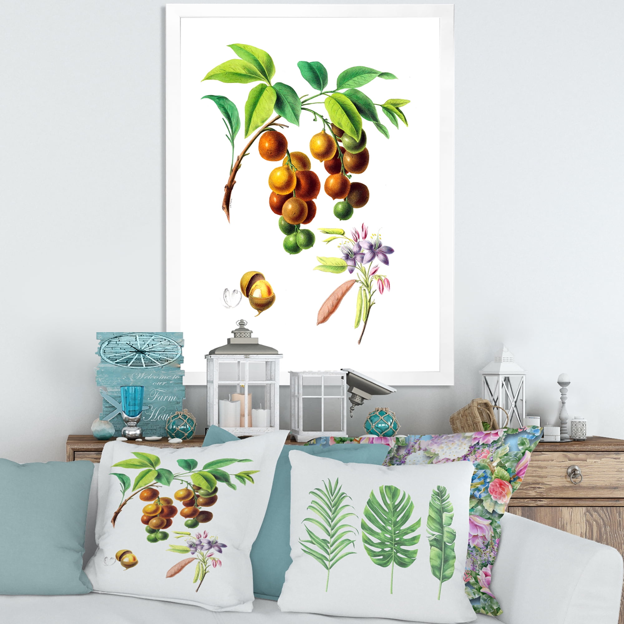 Designart 'Ancient Fruits III' Farmhouse Framed Art Print