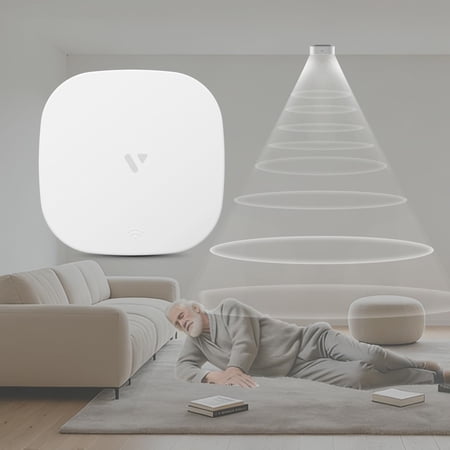 Human Presence Sensor WiFi Motion Detector Motion Sensor mmWave Radar Wired Smart Motion Sensor Support Alexa/Google Home 2.4 GHz Wi-Fi Fall Detection for Seniors Privacy-Safe