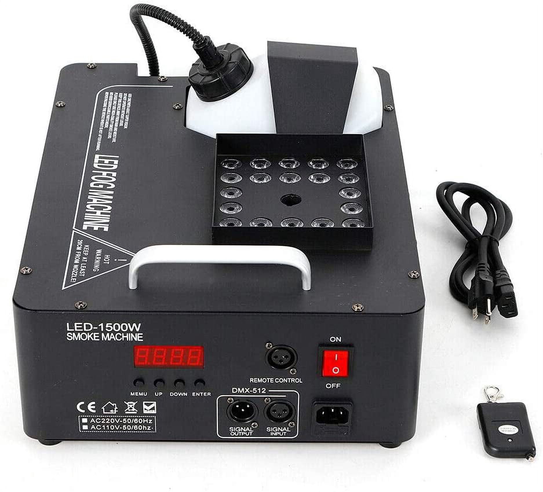 FETCOI 1500W 24 RGB LED Fog Machine 3in1DMX Vertical Spray Wireless Stage Light Fogger