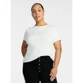 thumbnail image 2 of Time and Tru Women's Ribbed Tee with Short Sleeves, Sizes XS-XXXL, 2 of 6