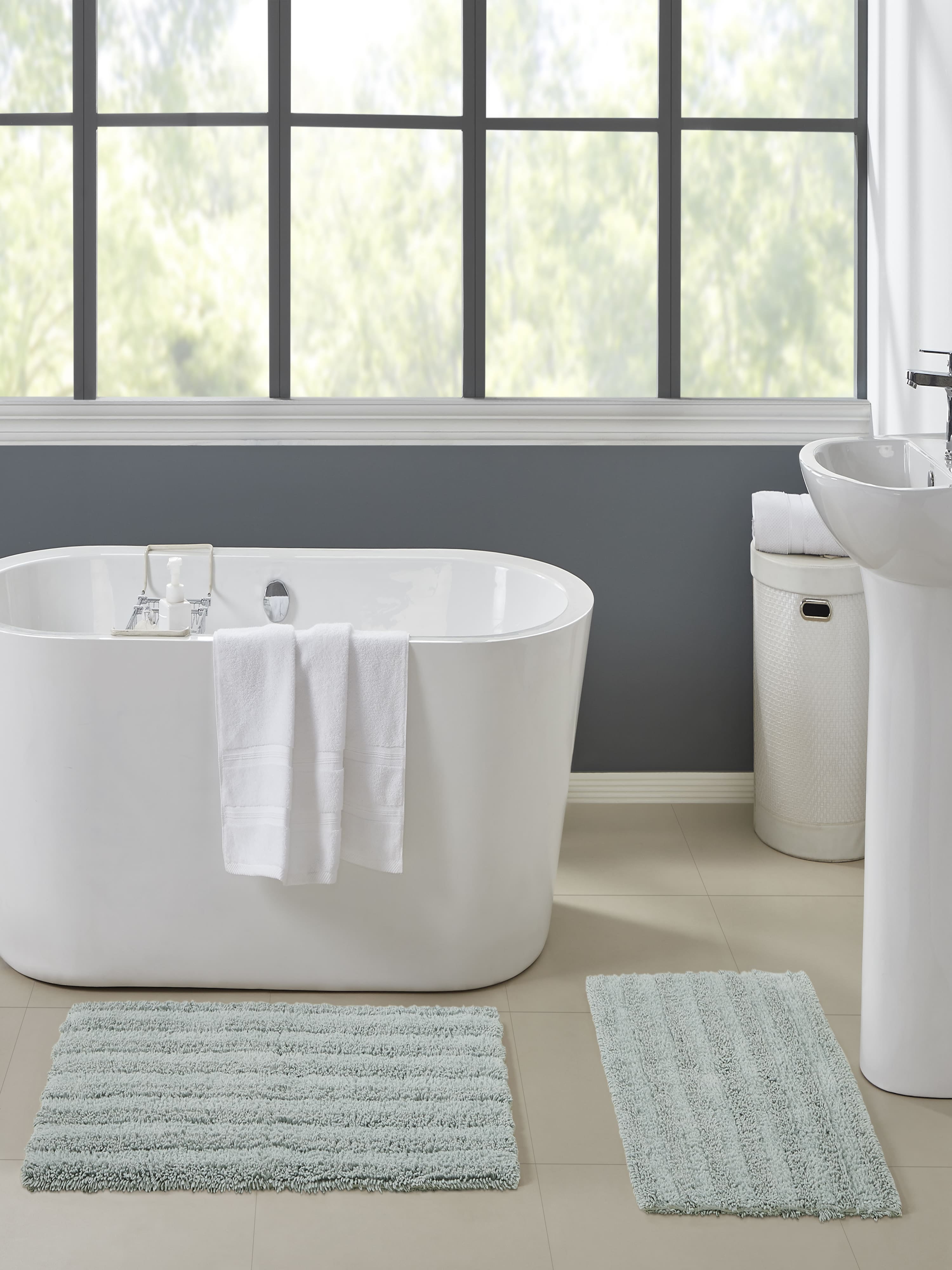 Cannon 2Pc Spa Blue Bath Rug (17"x24" & 21"x34")