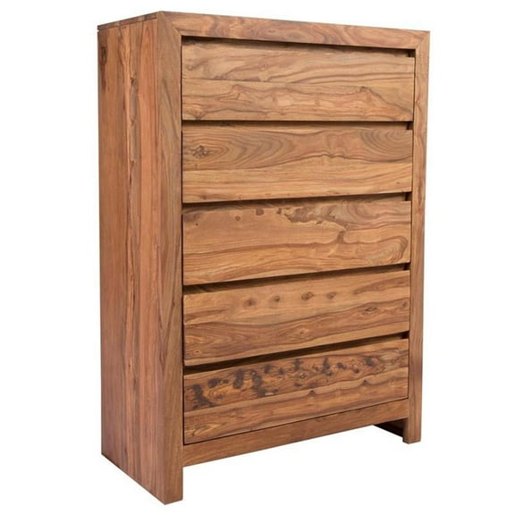 Avalon Sheesham Wood Natural Wax Finish Bedroom Chest Rectangular 50.5"H x 36"W x 16"D Assembled