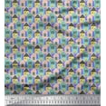 thumbnail image 1 of Soimoi Purple Rayon Crepe Fabric House Architectural Print Fabric by the Yard 46 Inch Wide, 1 of 3