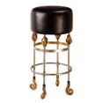 thumbnail image 2 of Lucas McKearn Armory 31" Tall Leather and Steel Bar Stool in Gold/Black, 2 of 2