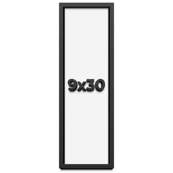 9x30 Shadow Box Frame Black | 1 inches Deep Real Wood Contemporary Shadowbox Display Frame | UV