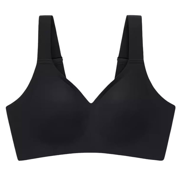Sujetador ajustable con anillas de acero y cuello en V para mujer - Sin aros, push-up, cómodo - M-XXXL