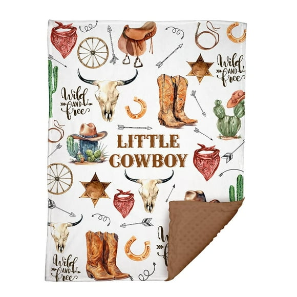 Manta para Bebé Locobird Vaquero Occidental 76x102 cm Suave y Cálida