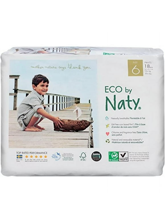 Nature Babycare Eco Pull On Pants, Size 6 (18count)