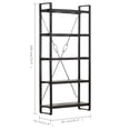 thumbnail image 3 of vidaXL 5-Tier Bookcase Black 35.4"x11.8"x70.9" Solid Mango Wood, 3 of 10