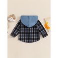 thumbnail image 3 of SUNSIOM Toddler Boy Checkered Jacket Button-down Pocket Hooded Long Sleeve Winter Hoodie, 3 of 6