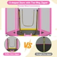 thumbnail image 5 of Arspjes 7FT Trampoline for Kids,Outdoor Recreational Trampolines with Safety Enclosure Net,Mini Trampoline with Slide and Ladder,Pink, 5 of 6