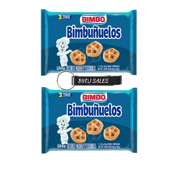 Bimbo Bimbunuelos Crispy Wheels Pastry, 3 Count, 6.99 oz Bag 2 Pack Bundle