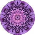 thumbnail image 1 of Ahgly Company Indoor Round Patterned Dark Magenta Purple Area Rugs, 8' Round, 1 of 6