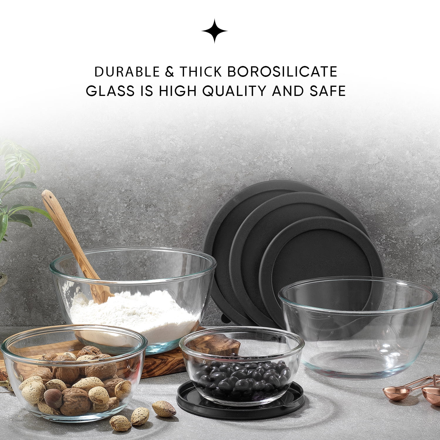 Kitchen Mixing Bowls - 8Pc Glass Bowls with Lids Set – Neat