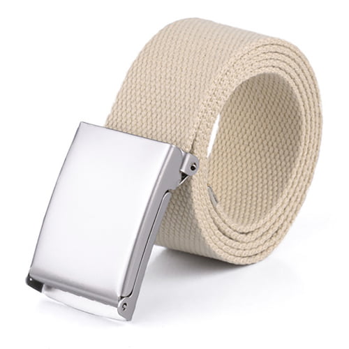 Frogued Canvas Belt Unbuckle for (White) Outdoor Web Easily Unisex Canvas Belt Canvas