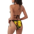 thumbnail image 4 of Salouo Cactus Flowers Pattern Women's Sexy Bikini Set,String Two Piece Swimsuit V Neck Swimwear Self Tie Spaghetti Straps Bathing Suits -X-Large, 4 of 6