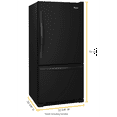 thumbnail image 4 of Whirlpool WRB322DMBB 22 Cu. Ft. Freestanding Bottom Freezer Refrigerator, 4 of 4