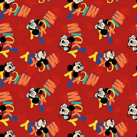 Springs Creative Disney Mickey Everyday Out To Play Word Toss Fabric by the Yard
