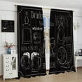 thumbnail image 4 of Bar Kitchen Curtains,Drink Wine Theme Rustic Drink Window Treatments for Wine Room Kitchen Café Dining Room Window Drapes 2 Panels Set,Total Size 84 x 84 Inch, 4 of 6