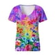 thumbnail image 4 of Moda Mujer Cuello en V Manga corta Impresión Jersey Blusas sueltas Tops Camiseta OAVQHLG3B Store lin121212, 4 of 4