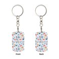 thumbnail image 2 of Goofa Watercolor Nautical Printed Rectangular Metal Keychain Bag Charm Floral Charm for Purse Keys Metal Keyring Gift for Women Accessories, 2 of 7