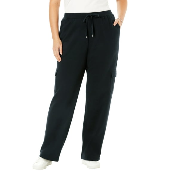 Woman Within Plus Size Better Fleece Cargo Sweatpant (Petite & Tall Available)