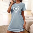 thumbnail image 3 of HomeGardon Nightgowns for Women,Women's Sleepwear,Women's Oversized Short Nightgown Printed Round Neck and Short Sleeves dress,S-XXL, 3 of 6
