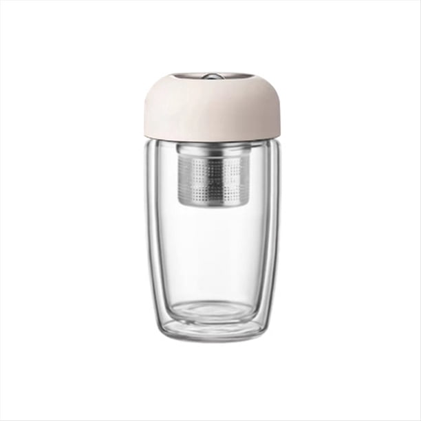 Vasos de Vidrio Antiescaldaduras de Doble Espesor, Separación Magnética de Té para Oficina, Diseño de Contenedor de Té, Hermética A Prueba de Fugas, 320 Ml,A