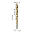 thumbnail image 2 of Uxcell 6.1mm High Speed Steel Straight Shank Twist Drill Bit Fully Ground Titanium Coated 2 Pack, 2 of 5