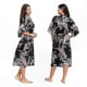 thumbnail image 1 of Satin Floral Print Women's Robe for Bath Sleep and Bridal Preparations, 1 of 2