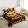 thumbnail image 3 of Feelyou Jungle Deer Moose Full Size Comforter Sets, Brown Rustic Lake House Bedding Comforter Set, Cartoon Woodland Wildlife Reversible Bedding Sets, Super Cozy Room Decor, 3pcs, 3 of 8