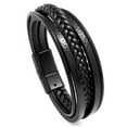 thumbnail image 2 of PU Leather Braided Bracelet Men Black Simple Fashionable Alloy Buckle Woven Bracelet Jewelry Accessory, 2 of 8