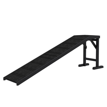 BNHHYYDS Dog Ramp w/ Non-Slip Carpet and Top Platform, 74" x 16" x 25", Black