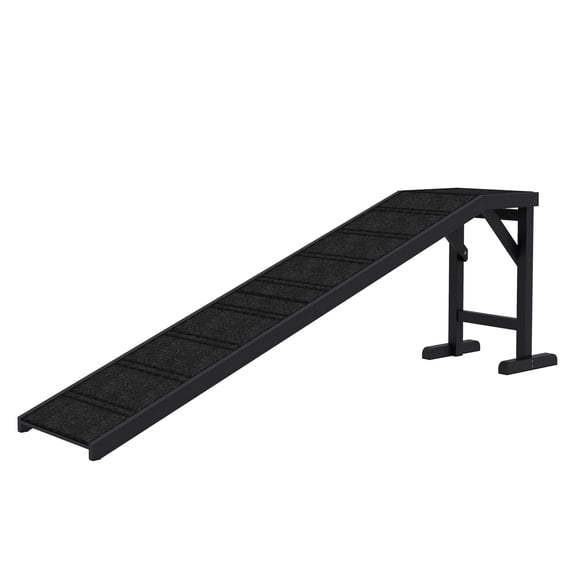 BNHHYYDS Dog Ramp w/ Non-Slip Carpet and Top Platform, 74" x 16" x 25", Black