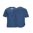 thumbnail image 4 of CQONEPT Men's Big and Tall Button Up Pajama Shirt Cotton Sleep Top Cardigan Top Short Sleeved Shirts Navy 4XL, 4 of 7