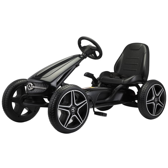 Cfowner Pedal Ride on Car for Boys Girls, Kids Pedal Go Kart with Music, Manual Brake, Adjustable Seat, Non-Slip Tires