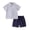 Grey, variant on lnmuld Toddler Boys Casual Summer 2 Piece Outfit Set Soft Short Sleeve Tee & Comfy Shorts Size:7-8 Years