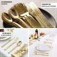 thumbnail image 4 of Efavormart 24 PCS Metallic Gold Hammered Disposable Plastic Cutlery Set for Wedding Party Banquet Events Candy Buffet, 4 of 10