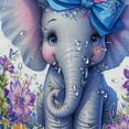 thumbnail image 5 of Orinice Cute baby elephant shower curtain purple butterfly flower spring shower curtain bathroom set fun elephant animal fabric waterproof shower curtain&nbsp; 69x72, 5 of 7