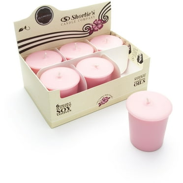 Pure Plumeria Soy Votive Candles - Scented with Natural Fragrance Oils - 6 Pink Natural Votive Candle Refills - Flower & Floral Collection