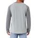 thumbnail image 3 of Camisetas de manga larga Raglan para hombres INSPIRE CHIC, estilo casual, tipo Henley, 2XL, gris, 3 of 6