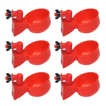 Pack 10 Chicken Waterer Cups,Chicken Feeder Cup for Chicken Duck Turkey Rabbit,3/8 Inch Thread Automatic Filling,Solution for Poultry Watering
