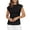 Black, variant on Womens Wavy Textured Button Down Tops Summer Short Sleeve T Shirts Neck Tee Casual Trendy Flowy Elegant Pullover Blouses