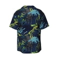 thumbnail image 2 of Xecao offers the Cartoon Dinosaur for Men's Casual Short-sleeved Shirt, a button-up collared shirt with a pocket, perfect for beach vacations and yacht travel in the Medium size., 2 of 7
