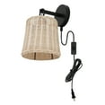 thumbnail image 6 of SAFAVIEH Ciaran Tungsten Black Metal Wall Sconce with Light Brown Rattan Shade, Set of 2, 6 of 8