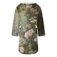 thumbnail image 5 of Women's Fleece Plush Robe Long Warm Plush Bathrobe Loungewear Jacket Printed Comfort Robe, 5 of 5