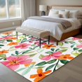 thumbnail image 4 of Spring Red Flower Large Area Rugs 8x10 ft Watercolor Floral Leaf Garden Washable Rug Non Slip Indoor Carpet Absorbent Floor Mat for Living Room Bedroom Dining Room, 4 of 9